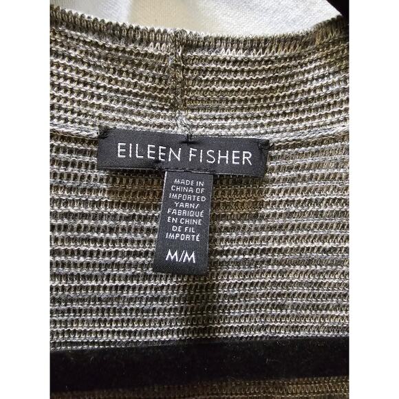 Eileen Fisher gray heather ribbed knit cotton blend open cardigan medium - Picture 2 of 12